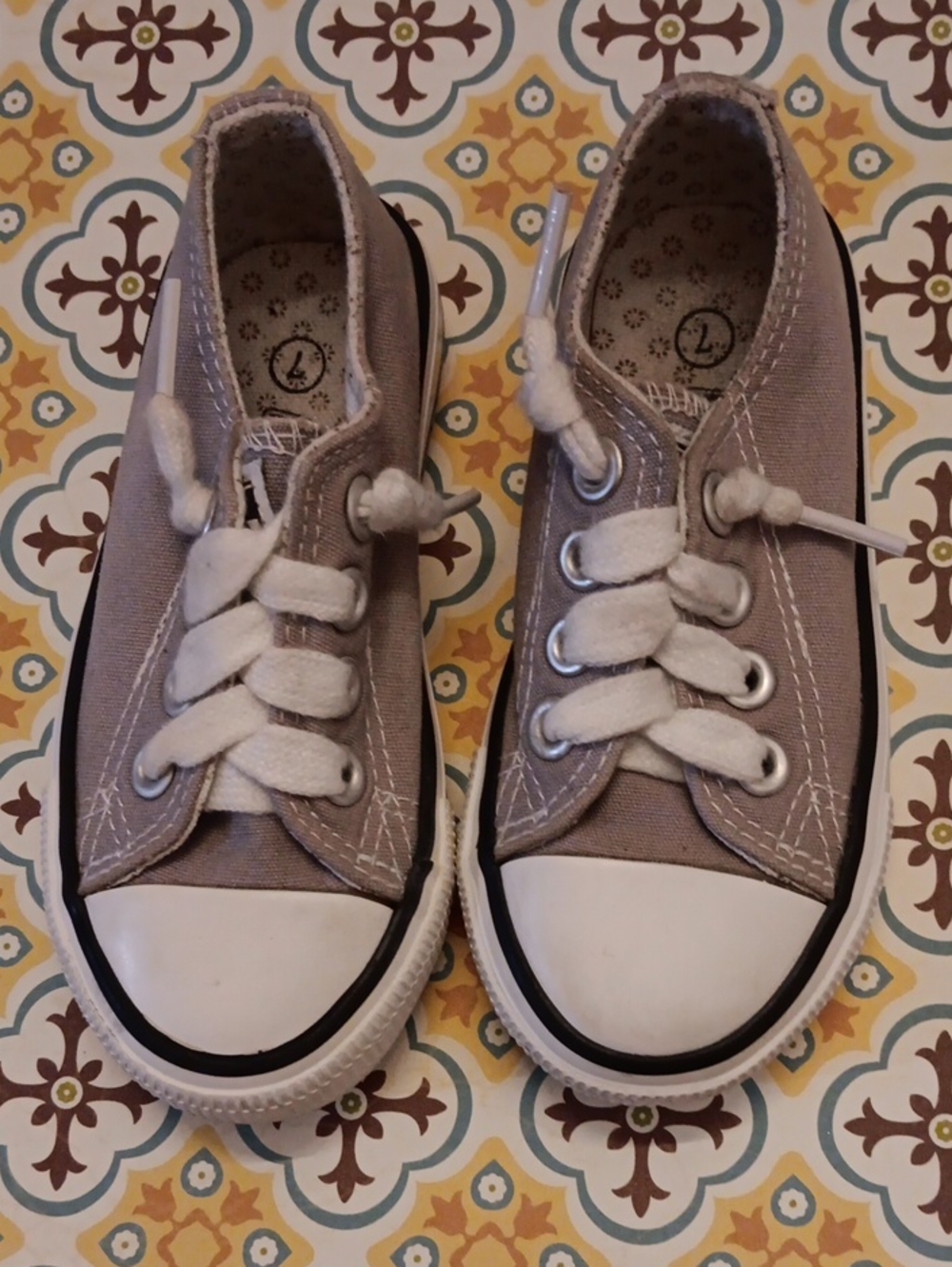 Kids Casual Canvas Sneakers in Light Taupe - Unbranded